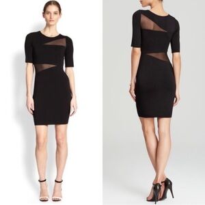 Bailey 44 Black Sheer-paneled Dress